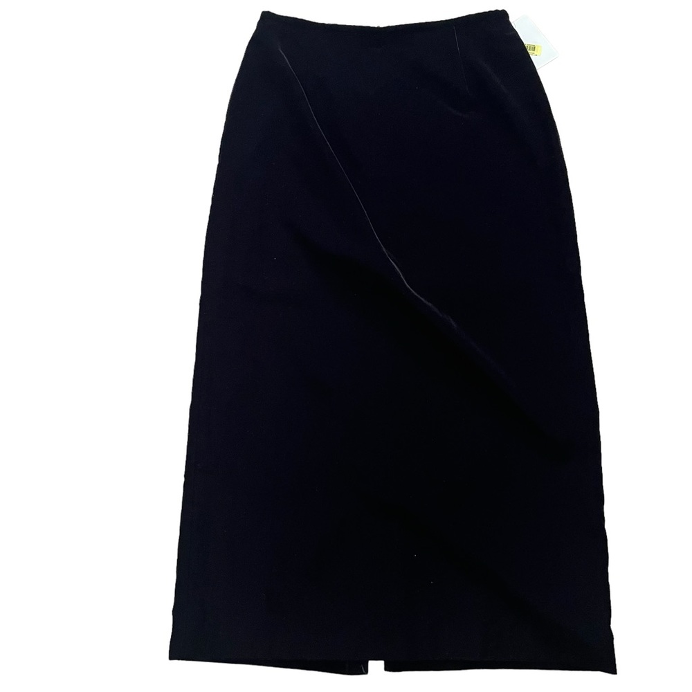 Liz Claiborne Black "Back to Black" Collection Velvet Maxi Skirt 12